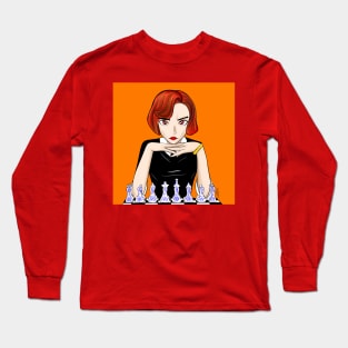 the amazing queen of the gambit in chess beth harmon Long Sleeve T-Shirt